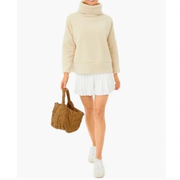 Tuckernuck Rollins Funnel Neck Pullover Cream Teddy Fleece Sherpa Small - Picture 3 of 15